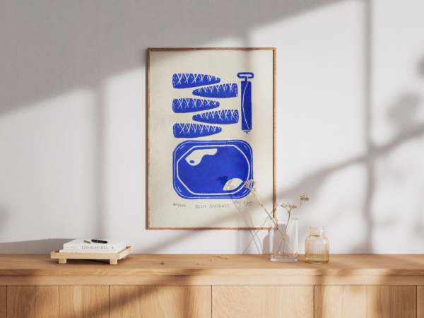 Bleu Sardines - 30 x 40 cm